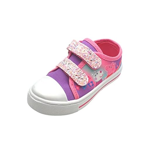 Peppa Pig Girls Twin Bar Canvas Shoes in Pink and Lilac (Pink, us_Footwear_Size_System, Little_Kid, Numeric, Medium, Numeric_8)