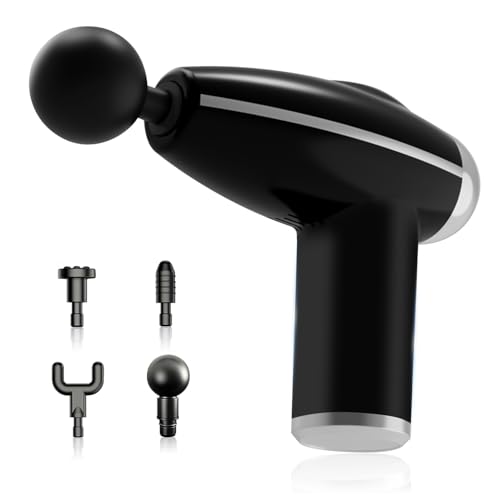 DAYUIRA 筋膜リリースガン ハンディガン【小型軽量筋膜ガン・全身ケアに最適】6段階調整可能 筋膜リリース 強力振動 静音設計 4種類交換ヘッド付属 Type-C急速充電 3600mAh大容量バッテリー 軽量・握りやすい設計 携帯に便利 贈り物 男女兼用 (マットブラック)