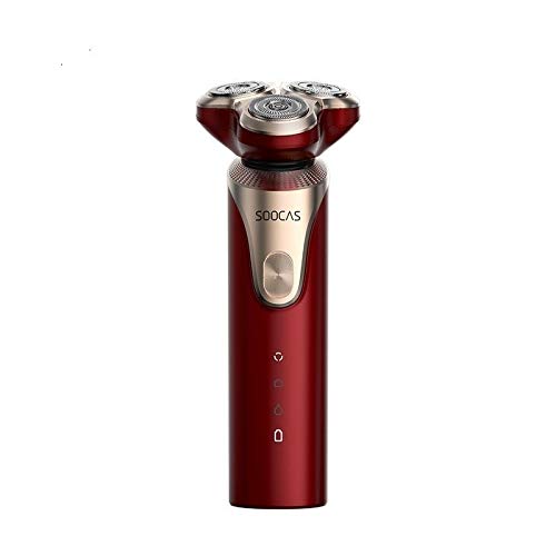 Quality goods Electric Razor Shaver 3D Trimmer Beard Type-C Rechargeable Shaving Machines Trims Electric Shaver Men Boutique light up life (Color : SOOCAS S3 RED)