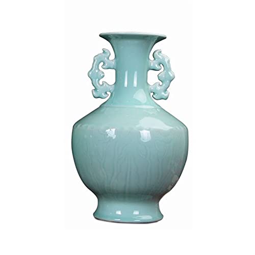 ZLASS Florero Jarrón de cerámica Chino Amphora Amphora Azul y Blanco Vasines de Porcelana 13 Pulgadas Gran Decoración de Escritorio Flor Jarrón Inicio Sala de Estar Boda Decoración Jarrón Jarró Cover