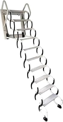LYNMTPJ Concertina Loft Ladder Alloy Attic Access Ladder Pull Down Telescopic Ladder Loft Ladder Invisible Folding Ladder for Household Daily Stable Load-Bearing (M1 3)