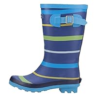 Cotswold Boys Stripe Wellington Boot (12 Little Kid) (Blue/Green/Yellow)