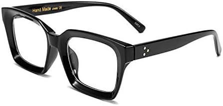 FEISEDY Classic Glasses Rectangular Clear Lenses Thick Glasses Frame for Men and Women B2461
