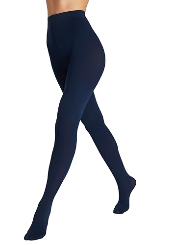 Seidiva Damen Strumpfhosen 80 DEN Blickdichte Strumpfhose Matte Damenstrumpfhosen in über 25 Farben (1x Dunkelblau,L-XL)