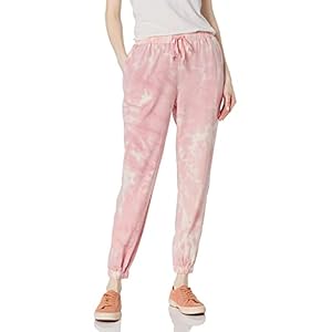 [BLANKNYC] Womens Luxury Clothing Tie Dye Drawstring Jogger, Comfortable & Stylish Sweatpants, Rosewater, X-Small US