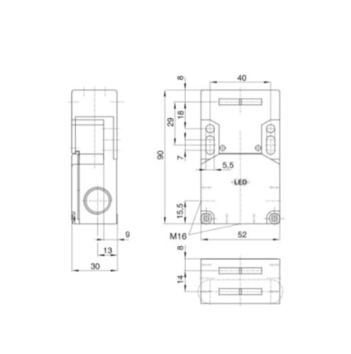 AZ16-12ZVRK-M16 interruptor de puerta de seguridad electromecánico industrial 2