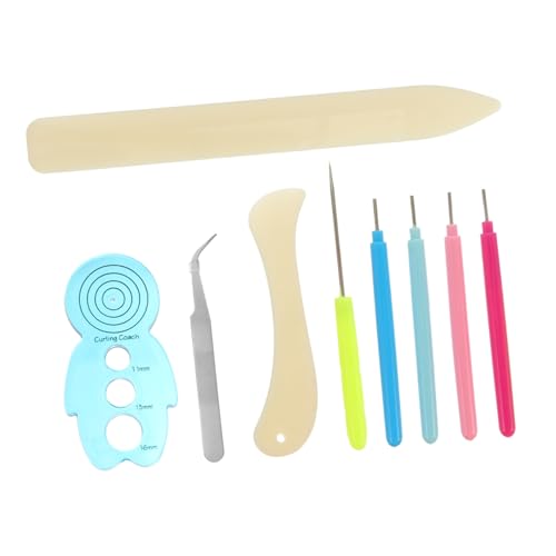 CIMAXIC Complete Quilling Kit 9pcs Paper Quilling Tools Curling Needle Pen Random Color