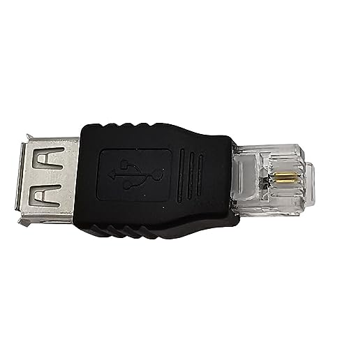 IOIUSKKU Easy-to-install USB 0 USB Female To RJ11 Connector For Seamless Connectivity Safety Features ABS RJ11 TO USB Connectors