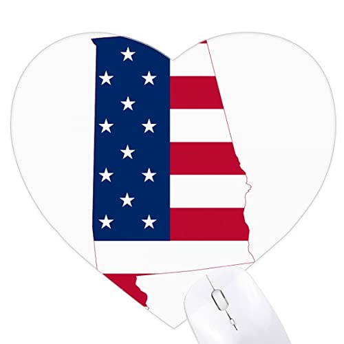 Tapis de souris en forme de coeur motif etoiles galons alabama avec base antiderapante
