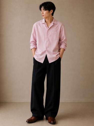 Image of Amazon Brand - INKAST Men Relaxed Fit Korean Pant | Formal Trousers | Straight Fit | Easy Wash | Office Wear