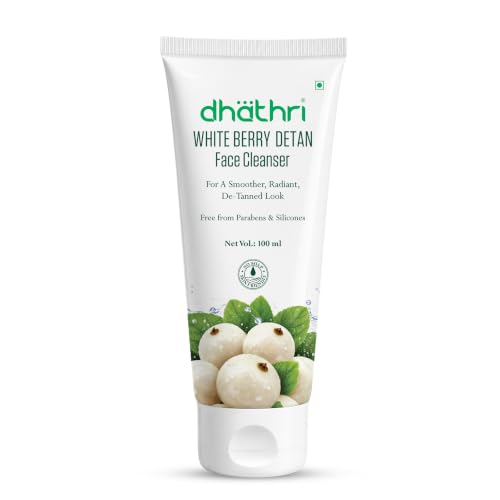 Image of Dhathri White Berry Detan Face Cleanser | Gentle Daily Face Wash for a Smoother, Radiant & De-Tanned Look | Soap-Free Formula | Paraben & Silicone Free | 100 ml