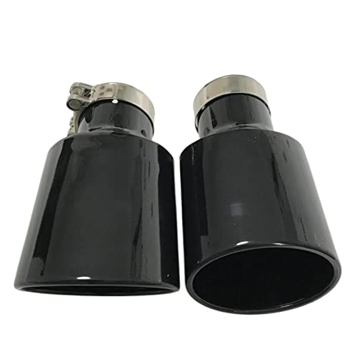 Embout d'échappement universel ovale en acier inoxydable noir pour voiture Sebring 54-115mm