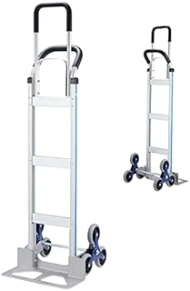 Haddockway 2 in 1 Aluminum Hand Truck Heavy Duty Stair Climber Dolly 650 Lbs Capacity Hand Truck Cart with 18