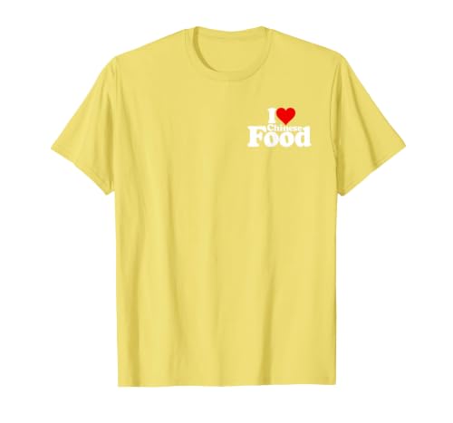 I Love Heart Chinese Food Cuisine T-Shirt, Men, Lemon Yellow, X-Large