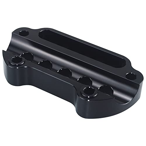 Wowtk TK-G-0122-B Motorcycle Indicator Light Handlebar Top Riser Clamps Aluminum Fits For Harley Sportster Xl 883 Dyna Fat Bob 1995-2020 Low Rider Fxd,Black thumb #6