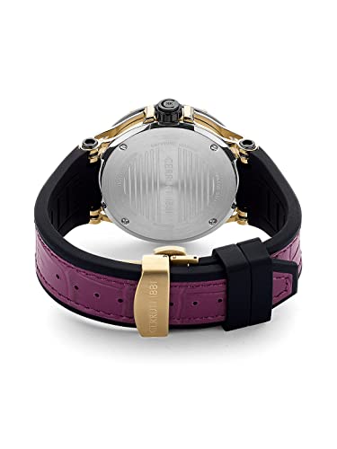 Cerruti 1881 Velletri Mens Round Shape Leather Band Analog Wrist Watch 53 mm