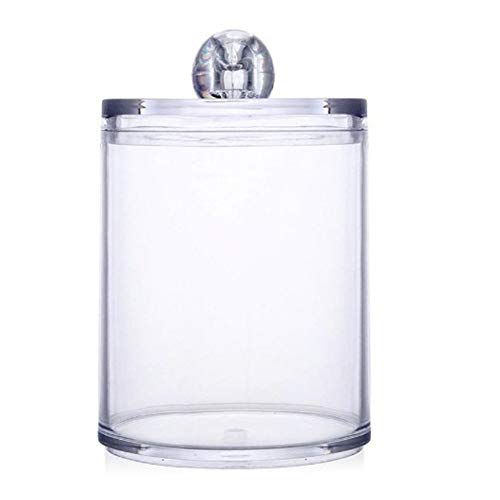 Surakey 1 Stück Transparent Acryl Make-up Aufbewahrung Kosmetik Organizer Wattestäbchen Halter Make up Organizer Aufbewahrungsbox für Wattestäbchen Wattepad Q-Tips Aufbewahrung mit Deckel