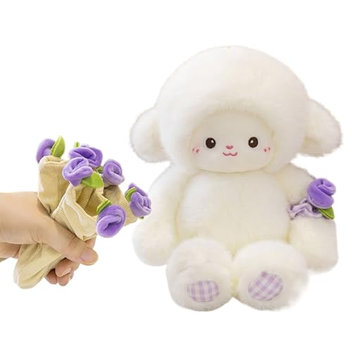 子羊 ぬいぐるみ | 30cm 抱きしめたくなる 抱きごこちの良い 柔らかい 人形,プラッシュ 子羊 ぬいぐるみ おもちゃ | 寝室 リビング ソファ ベッド 車 子供部屋向け