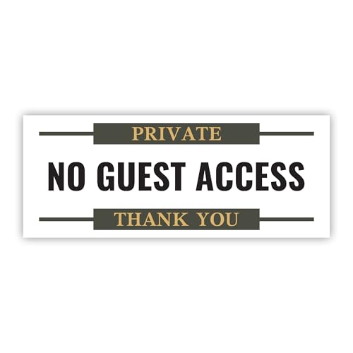 1PC No Guest Access Sign, 5 x 2 Inches - Acrylic - No Entry Airbnb Private Area Signs