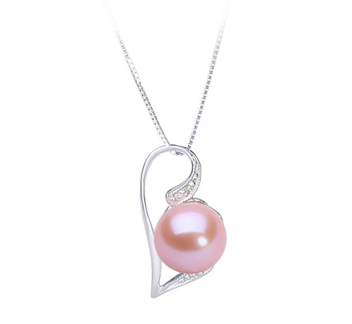 Carlin Pink 7-8mm AAAA Quality Freshwater 14K White Gold Cultured Pearl Pendant For Women