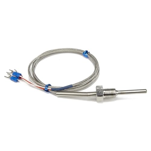 Sensor de temperatura RTD PT100 con cable metálico de 1m para lecturas estables 2