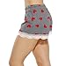 Short Shorts for Women Casual Hearts Print Summer Lace Lounge Bottoms Fashion Elastic Waist Drawstring Women's Shorts for Summer Gray XXL