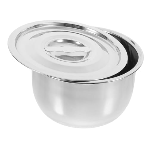 Alipis Stainless Steel Mixing Bowl Lid 20cm 2.5l Food Grade 304 Metal Soup Pot Multi-use Kitchen Container for Meal Prep Cooking and Storage