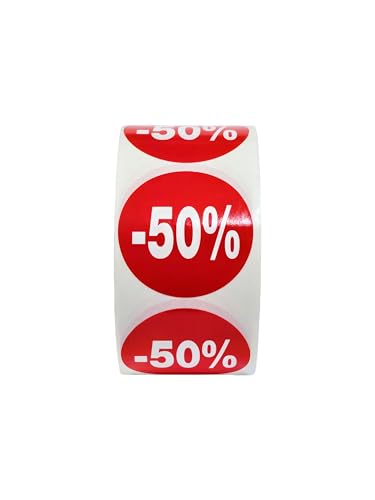 Lot de 5 rouleaux d'étiquettes promotionnelles de 35mm autocollants de réduction rouge de 2500 pièces