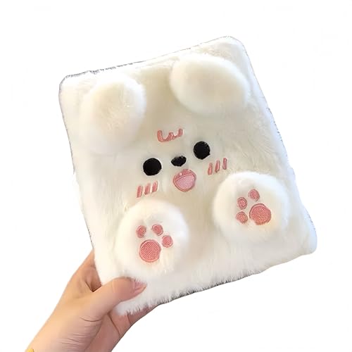 【lintai】シール帳 、A6サイズのステッカーブックとバインダー、ふわふわの小さなカードアルバム、かわいいふわふわの動物のパターン、プランナー、カードの保管に最適、スターを追いかける女の子の必需品、スクラップブックコレクションおしゃれ文具学生子供プレゼ