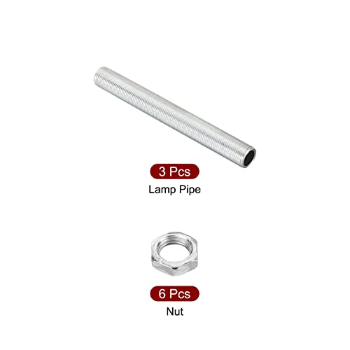PATIKIL M12 Thread 3.94" Lamp Pipe Kit with Lock Nuts - Image 3