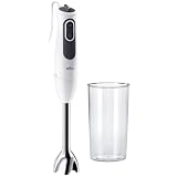 Braun Hogar Batidora de Mano Eléctrica, Anti-salpicaduras, PowerBell Plus, Brazo de Metal, Vaso Medidor de 600 ml, Blanco, 750 W