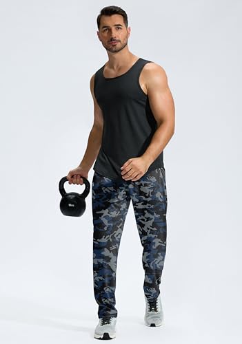 G Gradual Men's Sweatpants with Zipper Pockets Lightweight Mesh Athletic Pants for Men Open Bottom Workout Gym Running