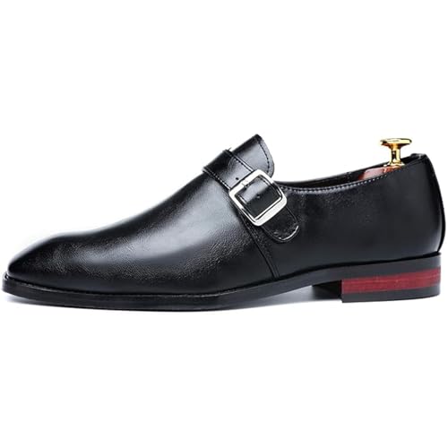 Men's Dress Shoes – Slip-On Leather Monk Strap Smoking Fashion Classic Vintage Loafers2