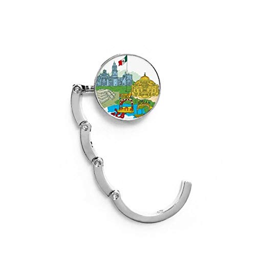 DIYthinker M�xico Bandera Cultura Famoso Lugares tur�sticos Graffiti Tabla Gancho Plegable del Bolso de Colgar Titular Escritorio Plegable