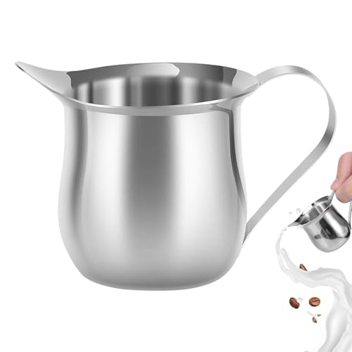 Pichet à mousse de lait | Pichet à crème en acier inoxydable avec bec verseur, pot à lait multifonctionnel, support à crème domestique avec poignée pour sauce, lait, condiments