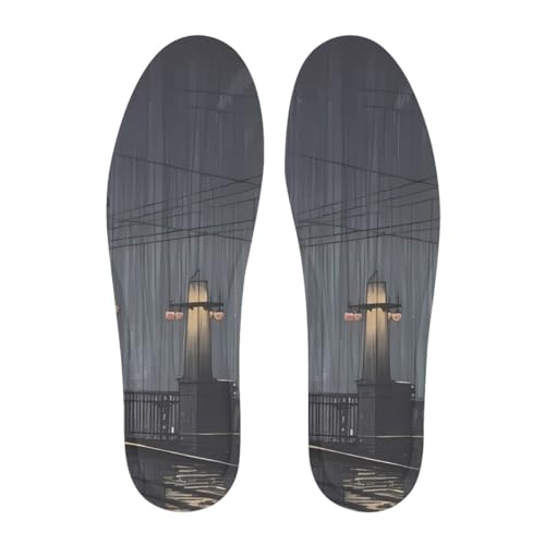 川瀬巴水 東京二十景 新大橋 浮世絵 インソール 靴 クッション 中敷き 低反発 軽量 通気性 汗を吸収する 柔らかい 快適 大きいサイズ 摩擦防止 洗える スポーツシューズ バスケットボールシューズ サッカーシューズ用 普段は 四季を通じて 男女兼用
