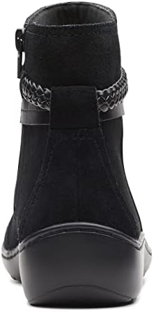 Clarks Women's Cora Braid Boot Ankle, Black Suede, 8 | Image 4