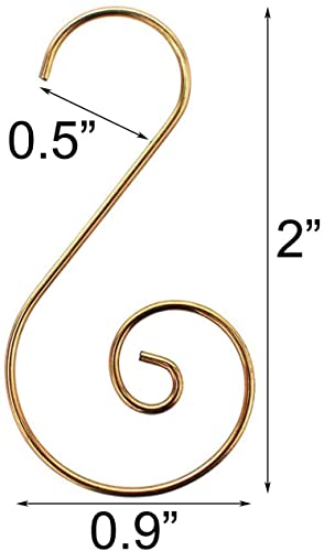 T-Antrix Ornament Hooks, Christmas Ornament Hangers, Christmas Tree Hanger Baubles Ball Metal Hooks Xmas Decoration S Hooks, 45mm 100 PCS