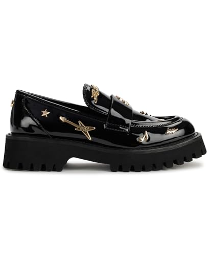 Image of Karl Lagerfeld Women's Gaston Lug Sole Loafer with Pin Embellishments