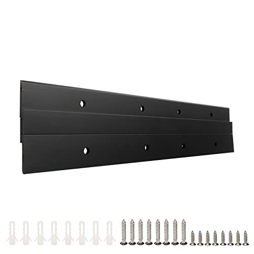 Image of 2pairs 11.8-Inch French Cleat Picture Hangers Aluminum Alloy Z Type Clips Wall Mounting Picture Frame Brackets for Panels Whiteboards Shelves Artworks Photos (Black)