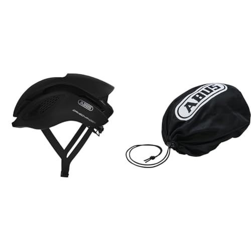 ABUS Unisex, Fahrradhelm, Velvet Black, L (59-62 cm) & Unisex – Erwachsene Helmtasche Helm Zubehör, Velvet Black, Universal