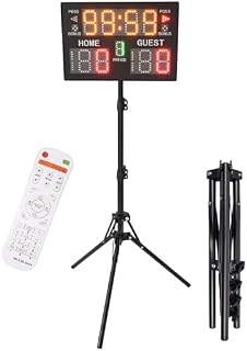 Portable LED Electronic Scoreboard with Remote, Digital Display for Basketball Baseball Tennis Soccer, Includes Tripod and Ti