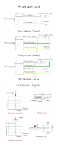 Transmisor de nivel líquido sumergible con salida transductor 0-10 V 3