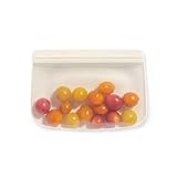 W&P Porter Silicone Reusable Storage Bag, Sandwich (10oz Flat), Cream, Food Storage Container, Microwave and Dishwasher Safe, Easy Cleaning
