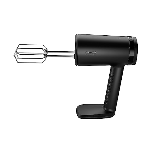 Philips Handmixer 5000 Series, 3-in-1-Handmixer, Leistungsstarker Motor (500 W), Smarter Aufbewahrungsbecher, 5 Geschwindigkeitsstufen, Anti-Spritz-Schutz, Schwarz (HR3781/20) 2