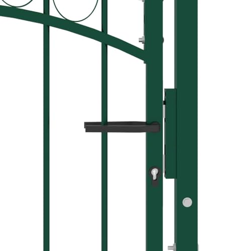 Puerta de valla de acero recubierto con acabado robusto y elegante remate curvado 3