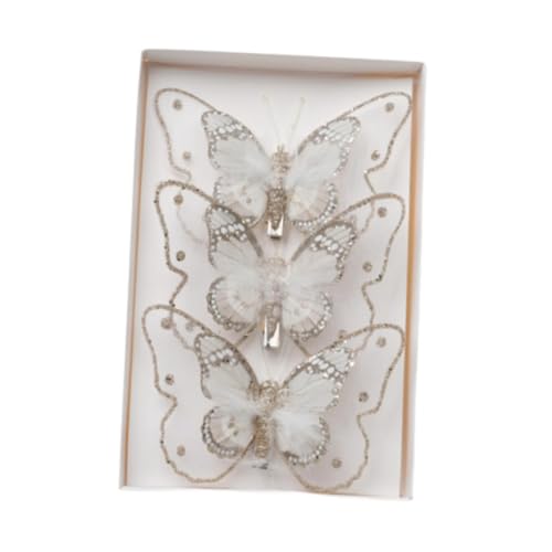 MERISHOPP 3X Christmas Tree Butterfly Decorations Arts for Festival Wreath Living Room Champagne Home & Garden|Holiday & Seasonal Dacor|Christmas & Winter|Figurines