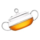 LOORGVEL Olla de Vidrio Transparente Resistente al Calor con Tapa para Cocinar Sopas Arroz y Fideos Cacerola Pequeña para Estufa Eléctrica y Servicio Cocina