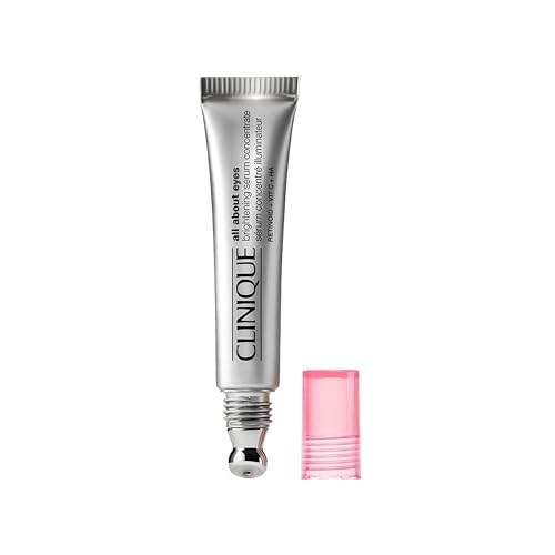 Clinique All About Eyes Brightening Serum Concentrate siero con vitamina C, acido ialuronico e retinoide | Idrata e riduce visibilmente le occhiaie, 10 ml
