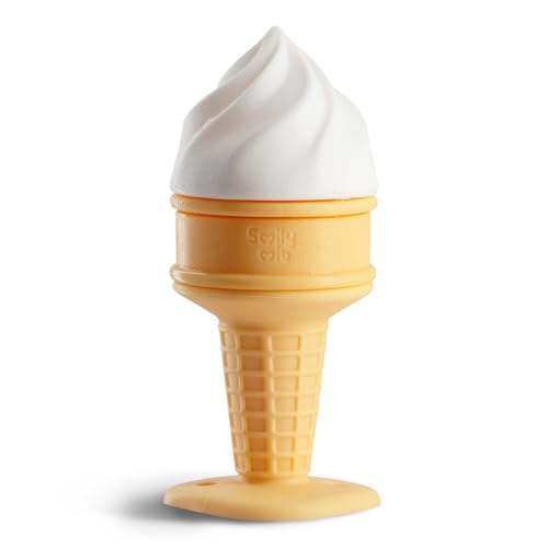 Image of Smily Mia Freezer Teether for Babies 12-18Months,Freezable Ice Cream Toy for 6-12Months Babies,Cold Water Soother for 3-6Months for Teething Pian Relief,Cream White